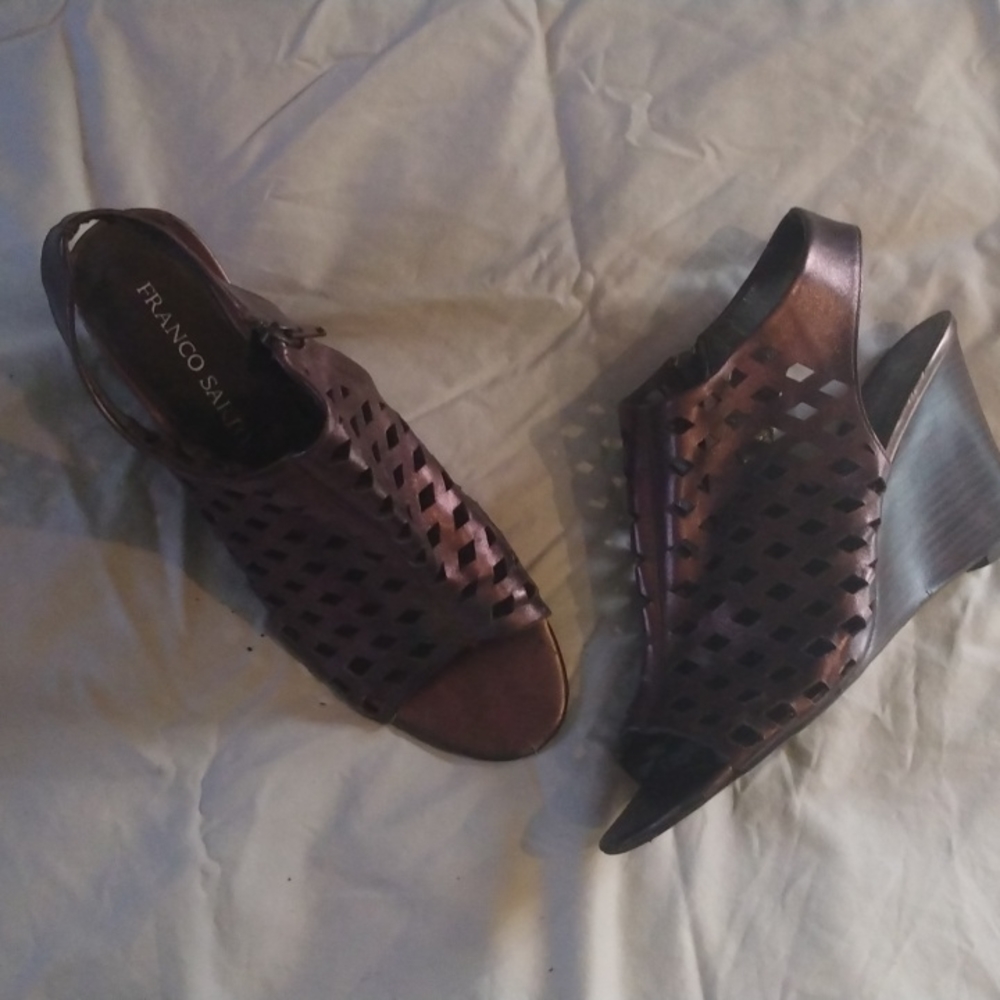 Franco Sarto leather wedge sandals